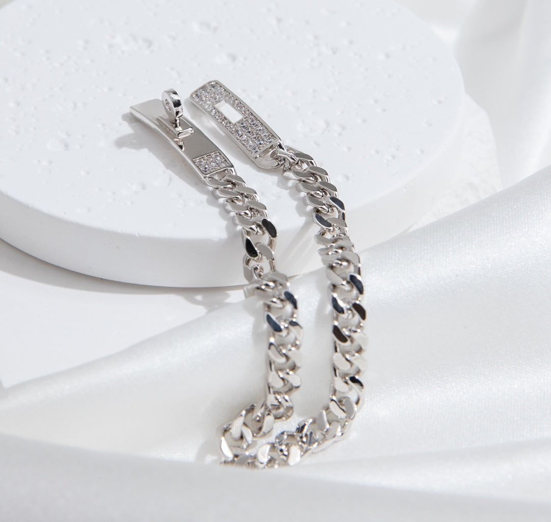[Echo ]KELLY CHAIN SILVER DIAMOND BRACELET