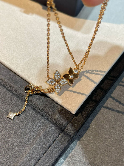 [Echo ]STAR BLOSSOM NECKLACE PINK GOLD DIAMONDS