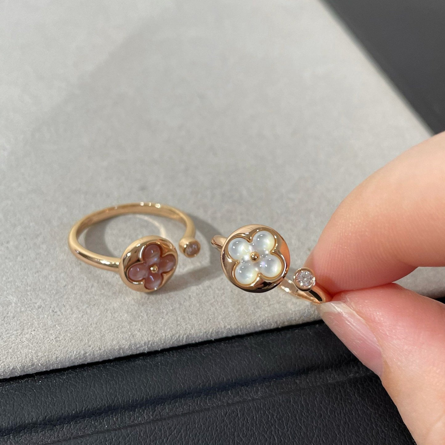 [Echo ]SUN 1 DIAMOND PINK MOP RING