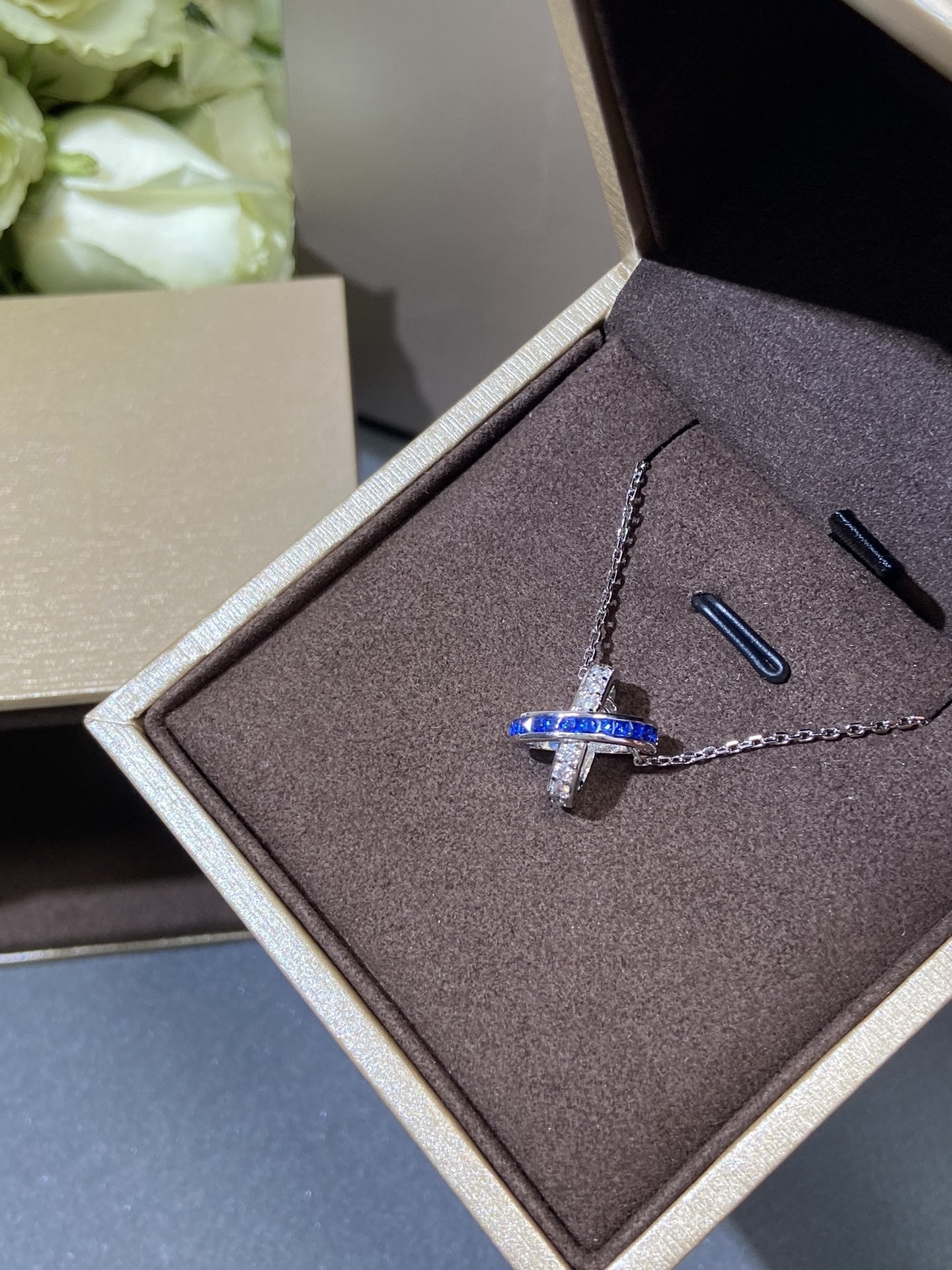 [Echo ]LIENS DIAMOND SILVER NECKLACE