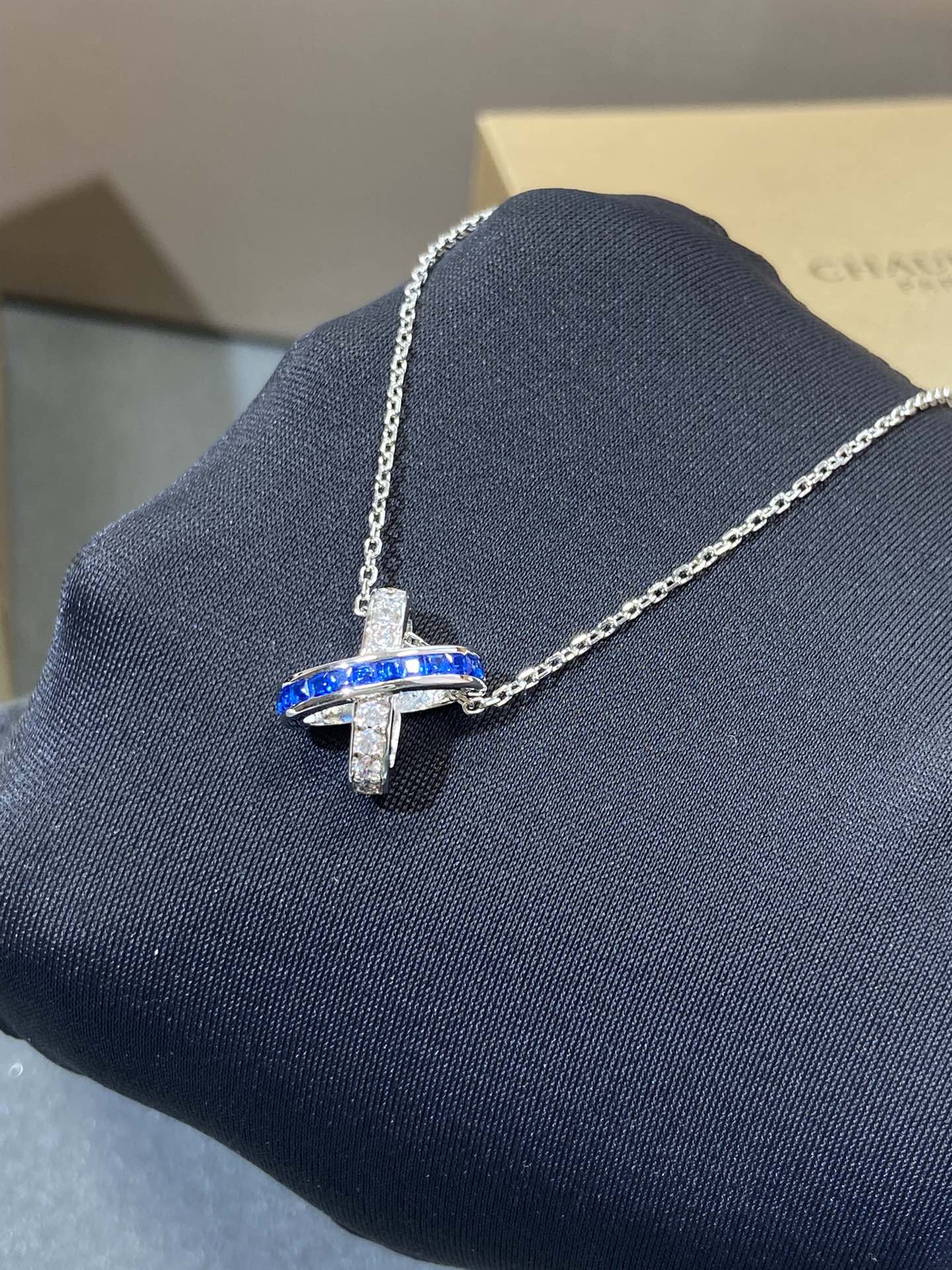[Echo ]LIENS DIAMOND SILVER NECKLACE
