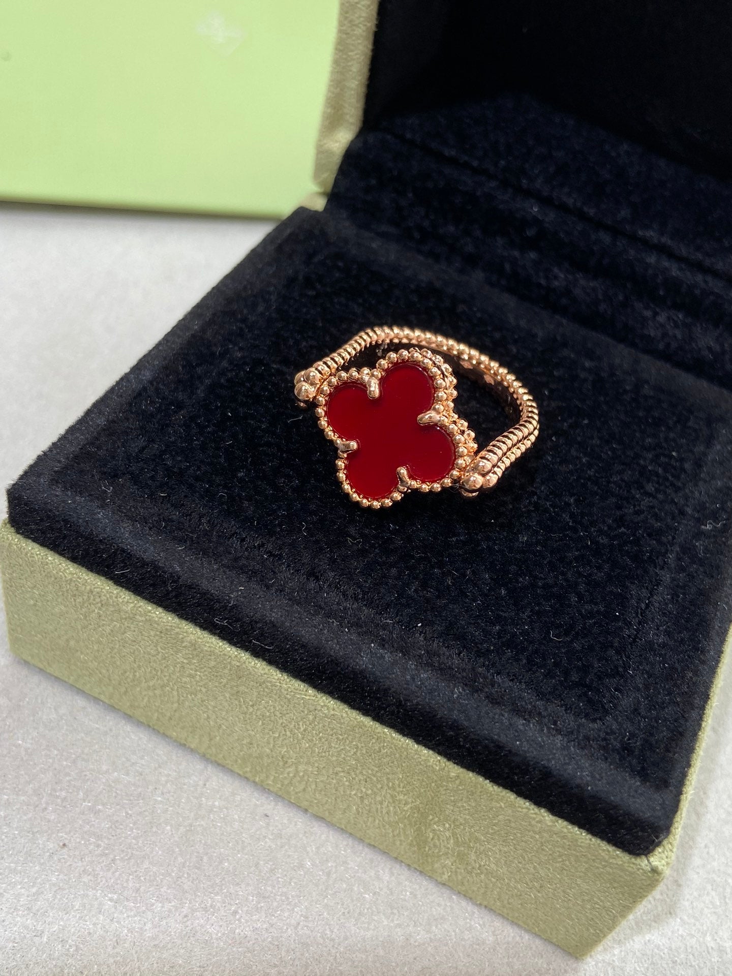 [ECHO ]CLOVER RIVERSIBLE PINK GOLD RING