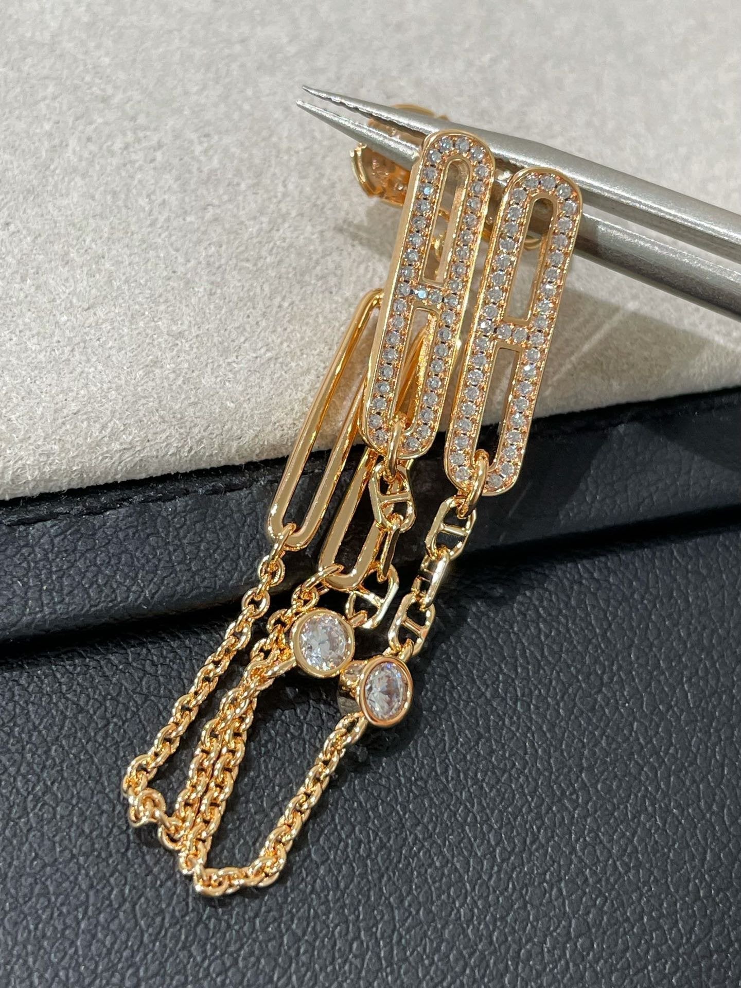 [Echo ]CHAINE CHAOS DIAMOND DROP EARRINGS