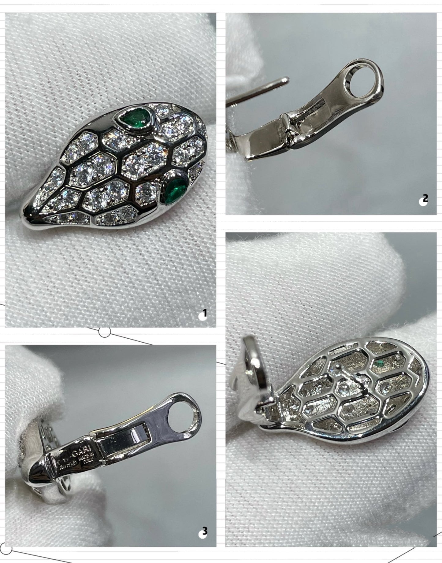 [Echo ]SERPENT DIAMOND STUD EARRINGS