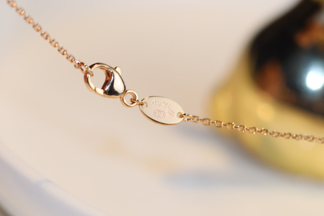 [Echo ]JEUX MALACHITE 1 DIAMOND PINK GOLD NECKLACE