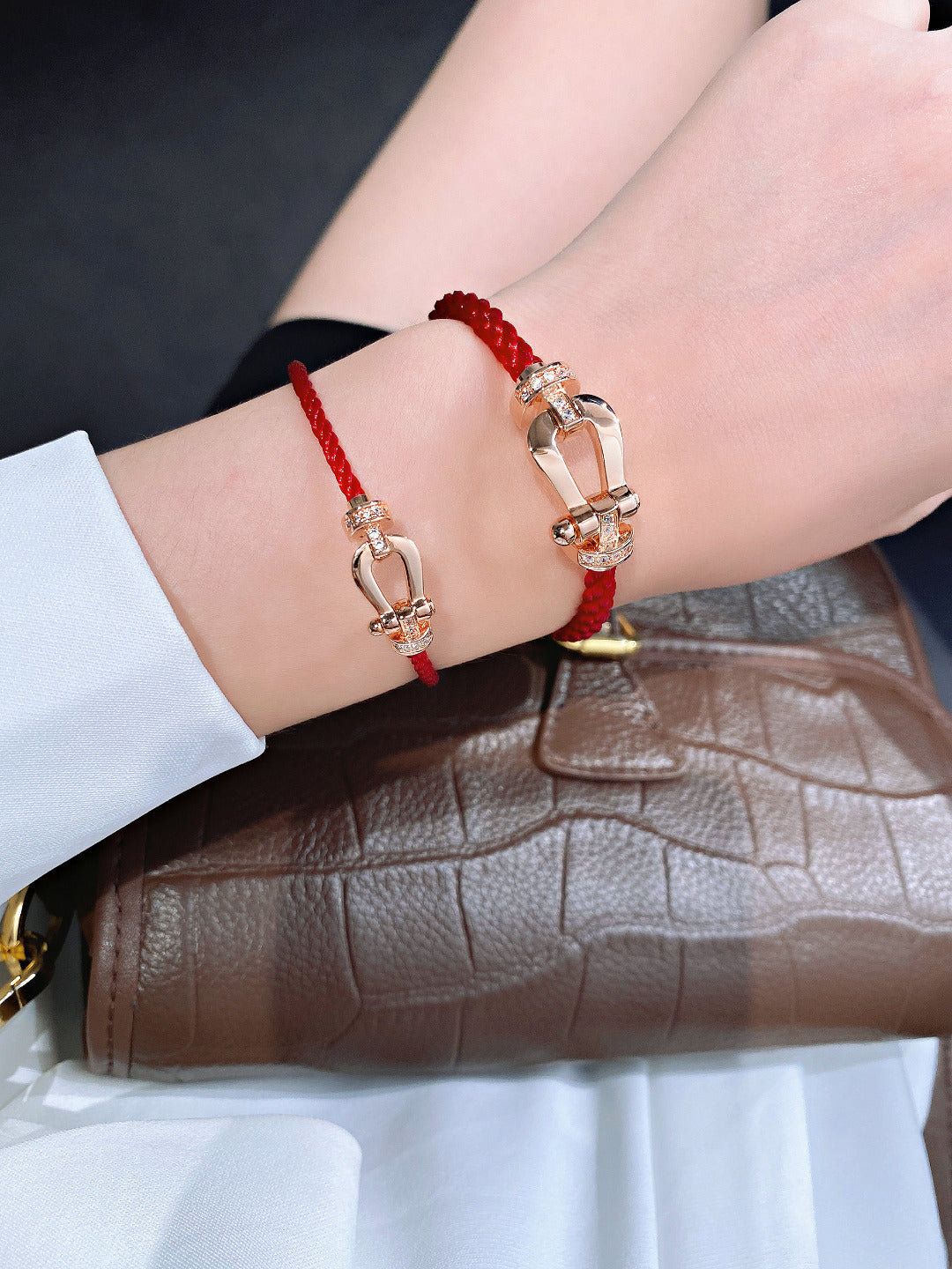 [Echo ]FORCE 10 HALF DIAMOND PINK GOLD RED CORDERI LARGE AND MEDIUM MODEL
