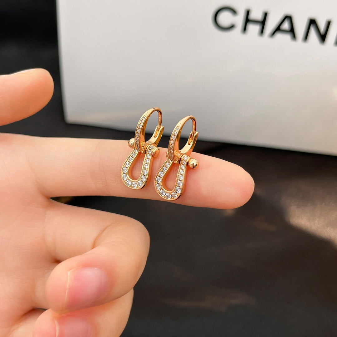 [Echo ]FORCE 10 FULL DIAMOND DROP EARRINGS MEDIUM MODEL