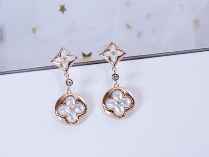 [Echo ]STAR AND SUN PINK GOLD MOP DROP EARRINGS