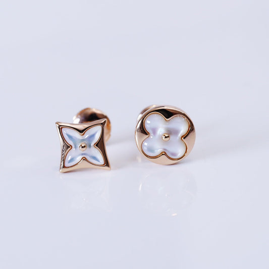 [Echo ]STAR AND SUN PINK GOLD MOP STUD EARRINGS