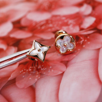[Echo ]STAR AND SUN PINK GOLD MOP STUD EARRINGS