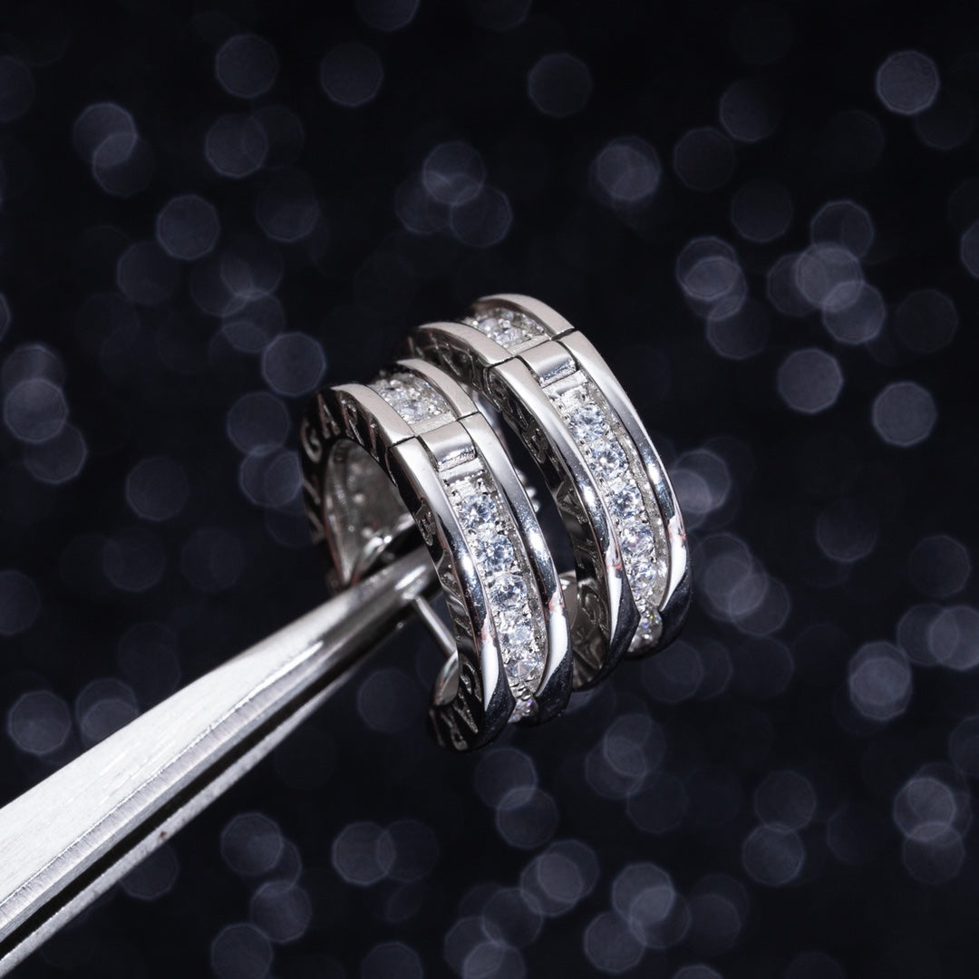 [Echo ]ZERO 1 MINI SILVER DIAMOND EARRINGS