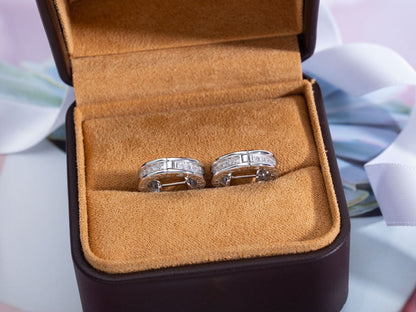 [Echo ]ZERO 1 MINI SILVER DIAMOND EARRINGS