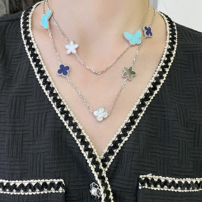 [Echo ]LUCKY CLOVER SILVER 11 MOTIF NECKLACE
