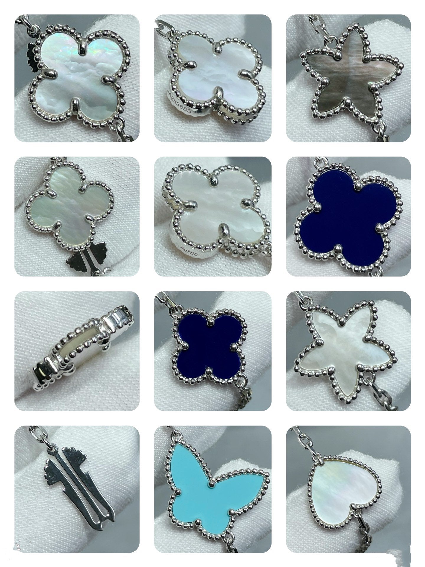 [Echo ]LUCKY CLOVER SILVER 11 MOTIF NECKLACE