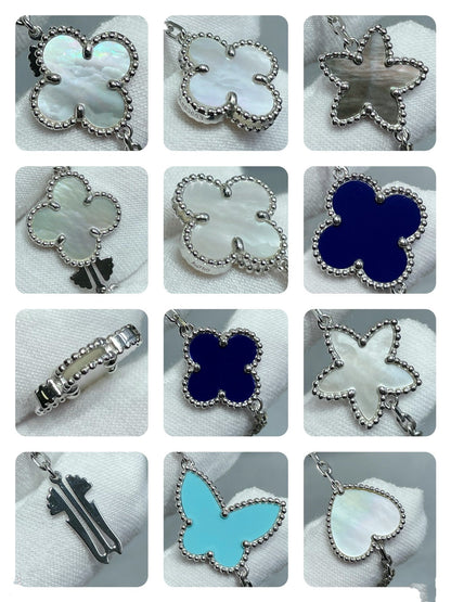 [Echo ]LUCKY CLOVER SILVER 11 MOTIF NECKLACE
