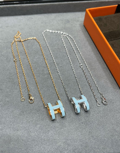 [エコー]POP H スカイブルーネックレス