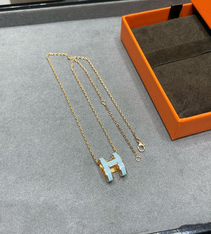 [エコー]POP H スカイブルーネックレス