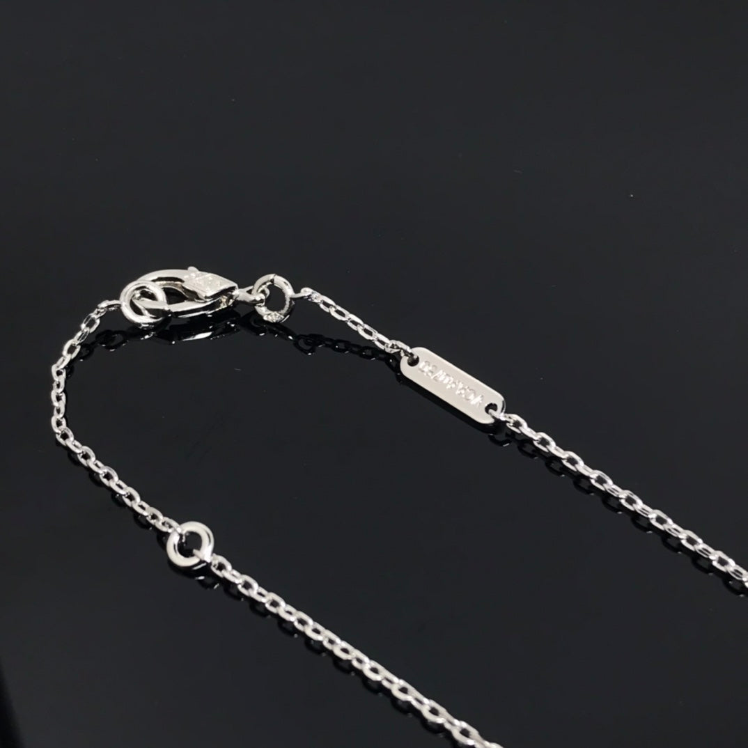 [Echo ]CLOVER PIETERSITE SILVER LONG NECKLACE
