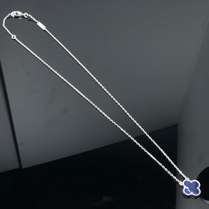 [Echo ]CLOVER PIETERSITE SILVER LONG NECKLACE