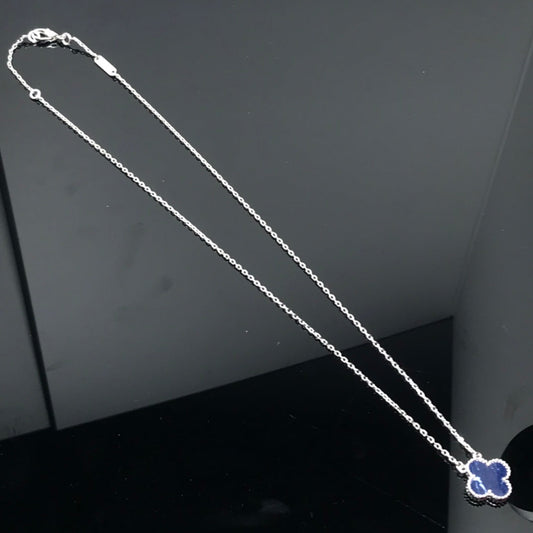 [Echo ]CLOVER PIETERSITE SILVER LONG NECKLACE
