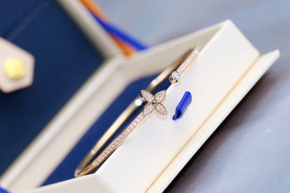 [Echo ]IDYLLE PINK GOLD OPEN BRACELET DIAMOND PAVED