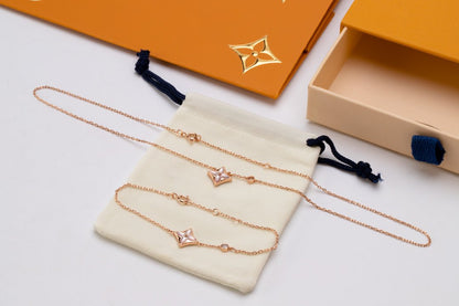[Echo ]STAR PINK MOP 1 DIAMOND PINK GOLD NECKLACE
