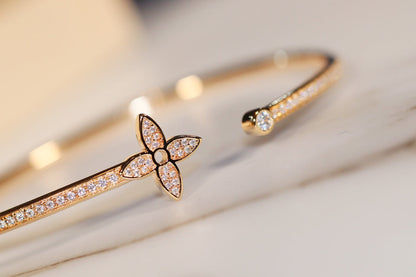 [Echo ]IDYLLE GOLD OPEN BRACELET DIAMOND PAVED