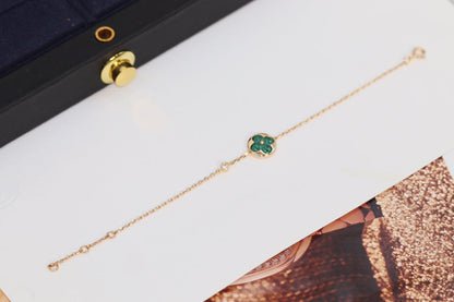 [Echo ]STAR AND SUN 4 MOTIF PINK GOLD MALACHITE BRACELET