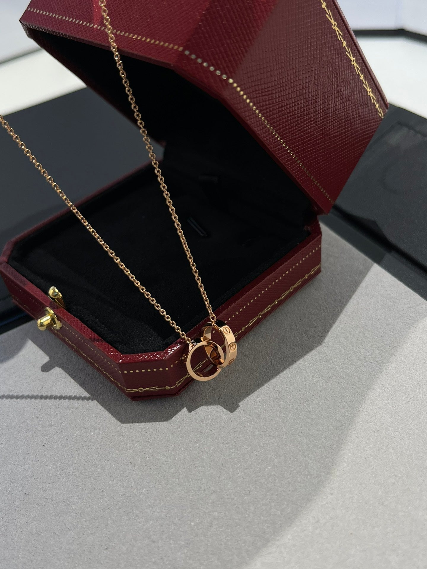 [Echo ]LOVE HALSKETTE DOPPELRING ROSA GOLD 