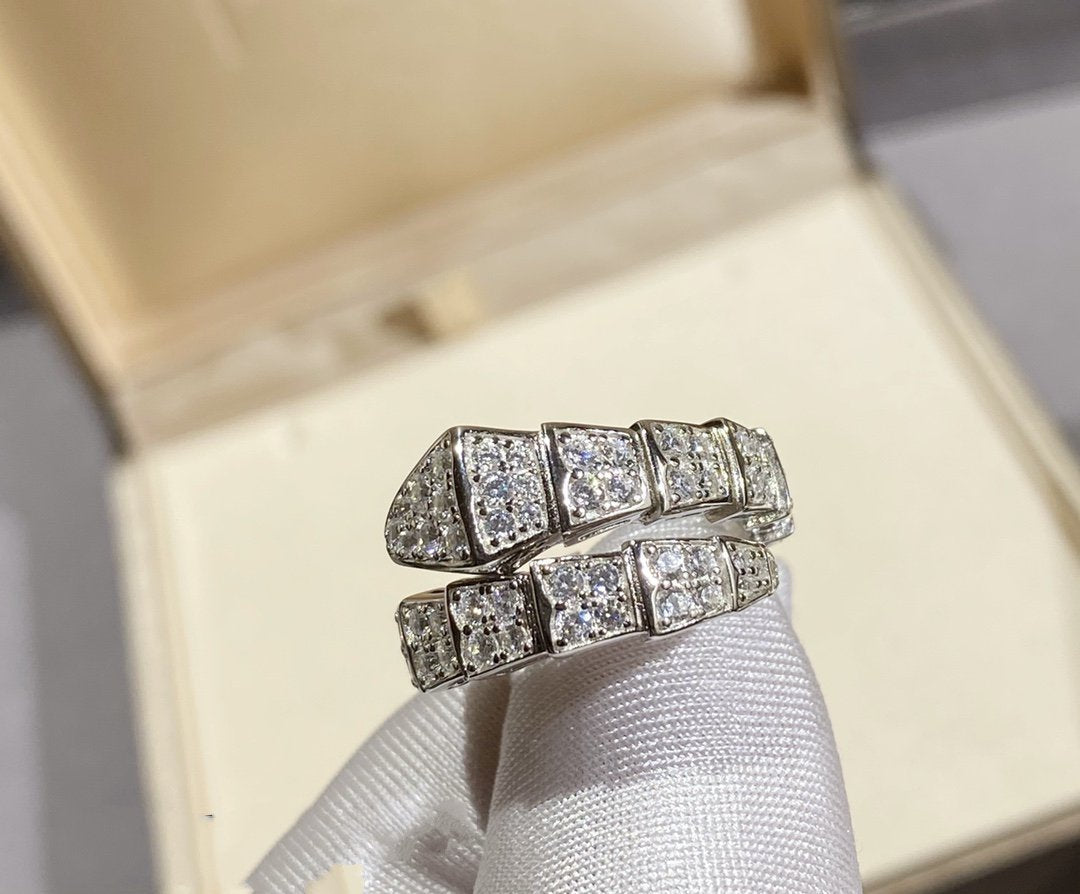 [Echo ]SERPENTI RING SILVER DIAMOND PAVED