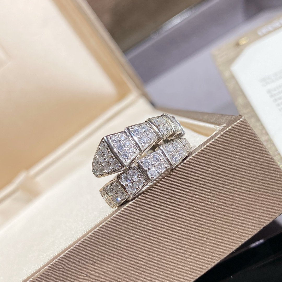[Echo ]SERPENTI RING SILVER DIAMOND PAVED