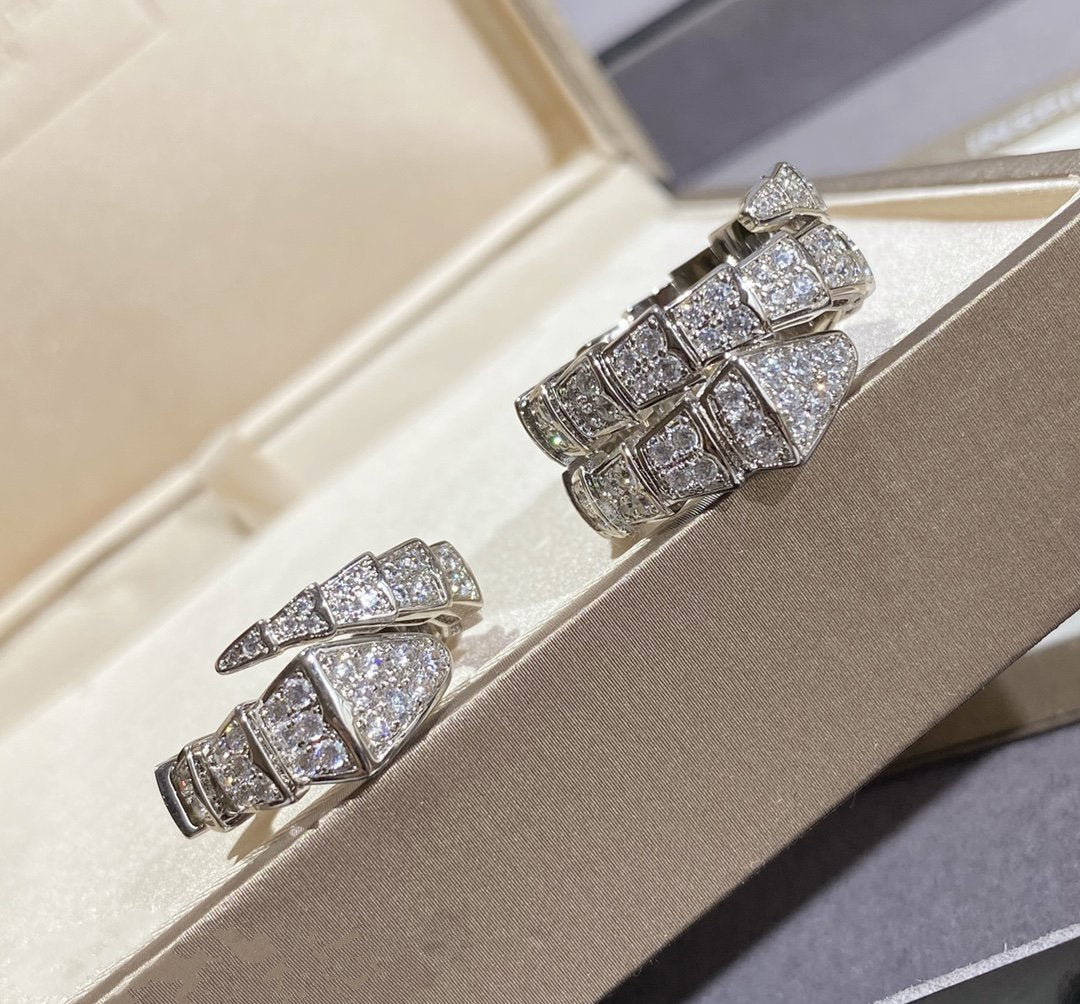 [Echo ]SERPENTI LARGE RING SILVER DIAMOND PAVED