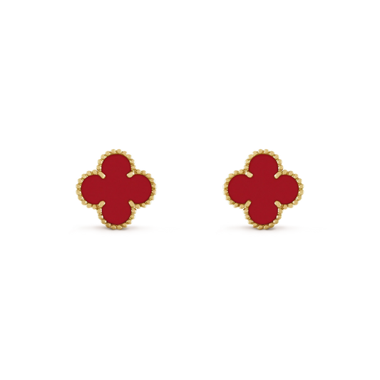 [Echo ]CLOVER MINI 9.5MM CARNELIAN EARRINGS