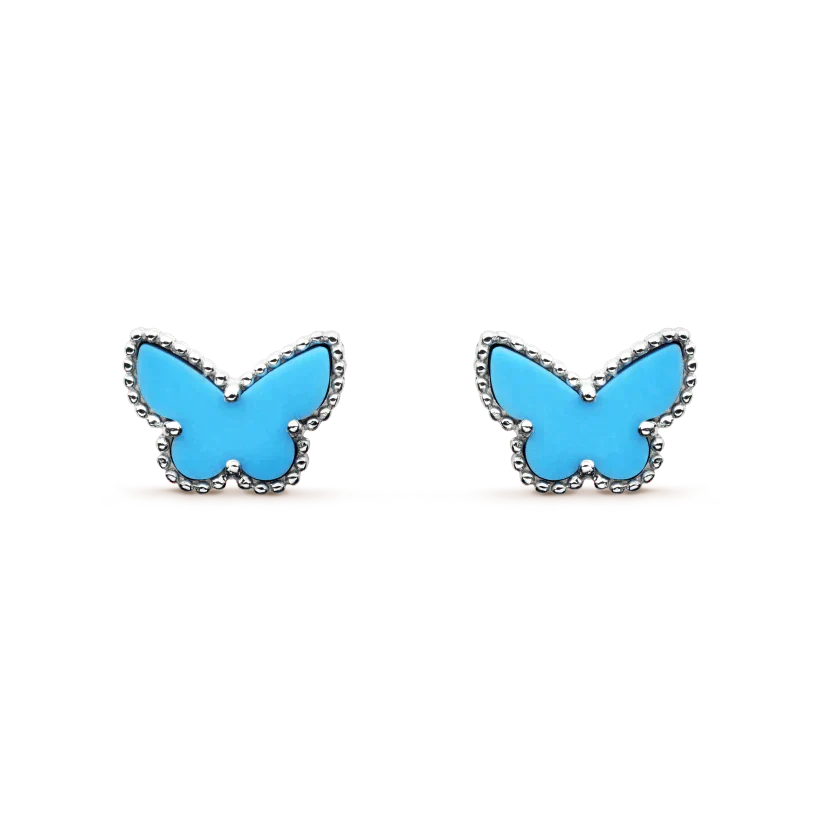 [Echo ]BUTTERFLY TURQUOISE EARRINGS SILVER