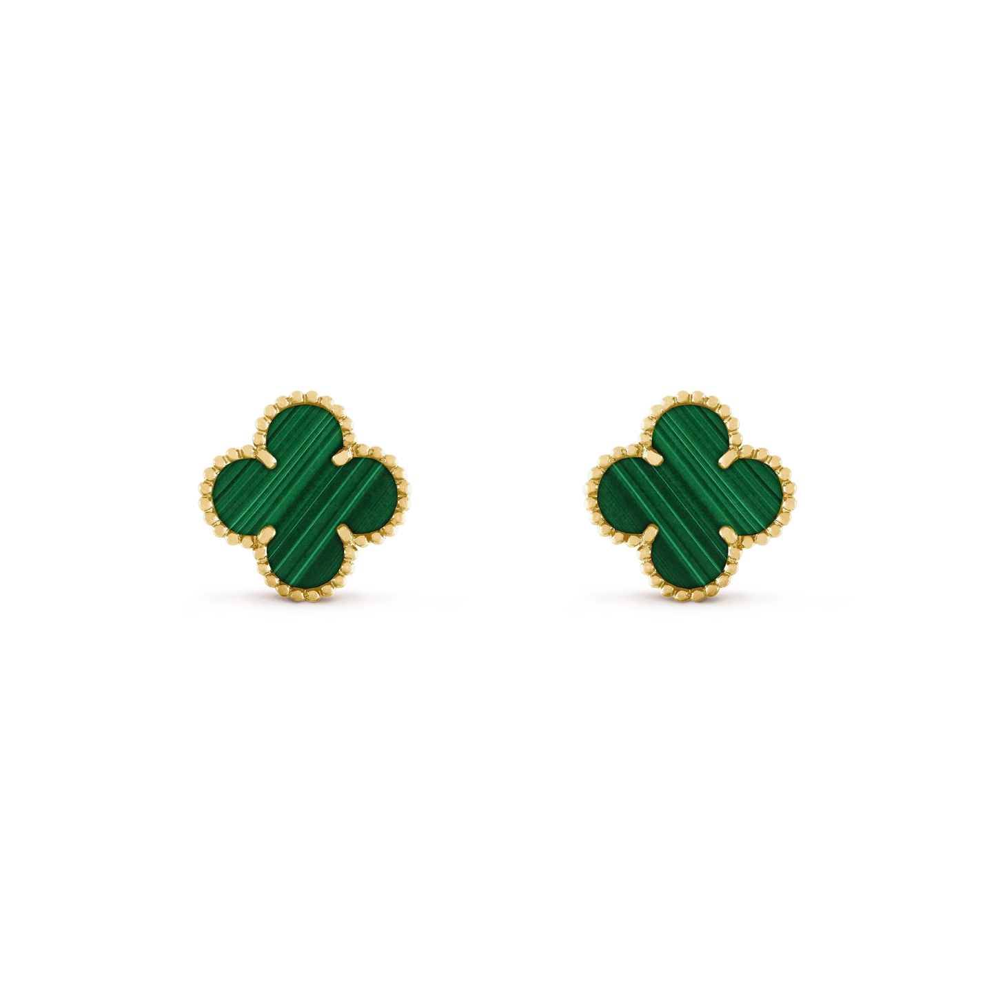 [Echo ]CLOVER MEDIUM 1 MOTIFS MALACHITE  EARRINGS