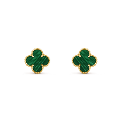 [Echo ]CLOVER MEDIUM 1 MOTIFS MALACHITE  EARRINGS