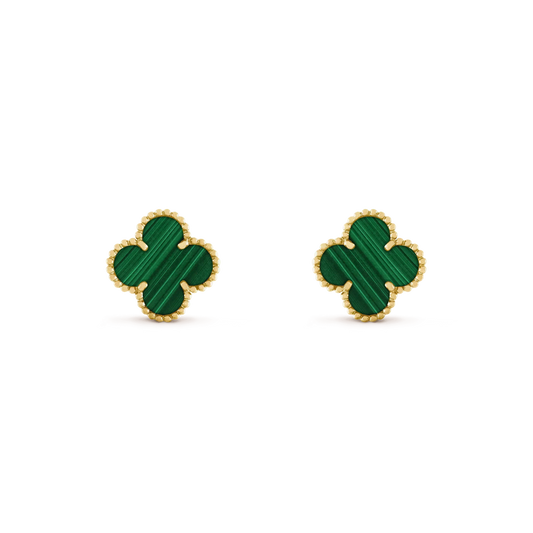 [Echo ]CLOVER MEDIUM 1 MOTIFS MALACHITE  EARRINGS