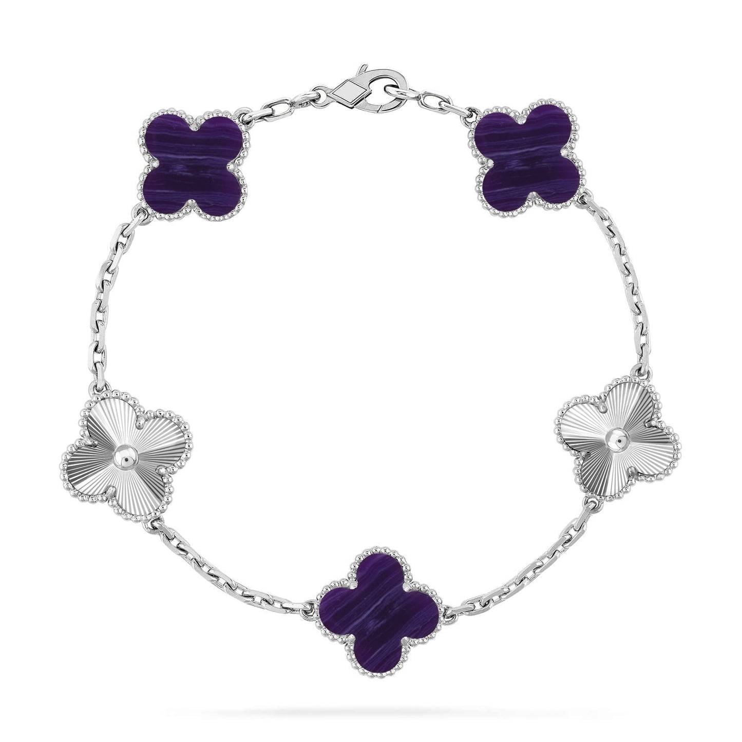[ECHO ]CLOVER 5 MOTIF PURPLE STRIPES BRACELET COLLECTION