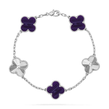 [ECHO ]CLOVER 5 MOTIF PURPLE STRIPES BRACELET COLLECTION