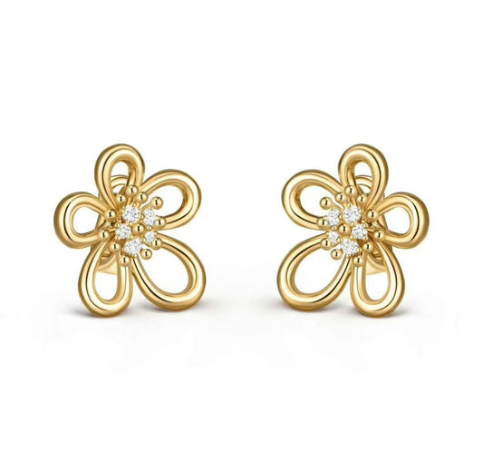 [ECHO ]NEW FLOWERLACE'S  SUNFLOWER STUD EARRINGS