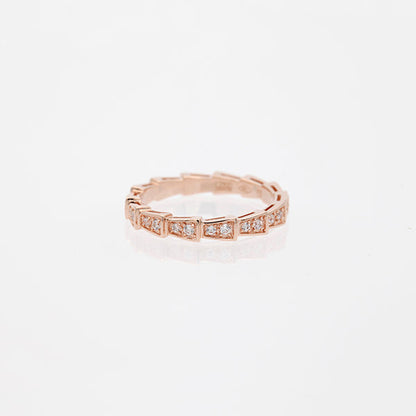 [Echo ]SERPENTI RING PINK GOLD DIAMOND PAVED 3MM