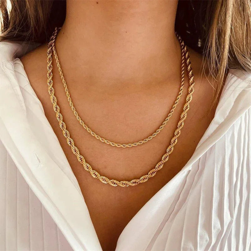 [Echo Fine]Bianca Rope Chain Gold Necklace