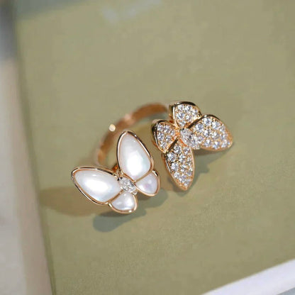 [Echo ]TWIN BUTTERFLY DIAMOND MOP RING