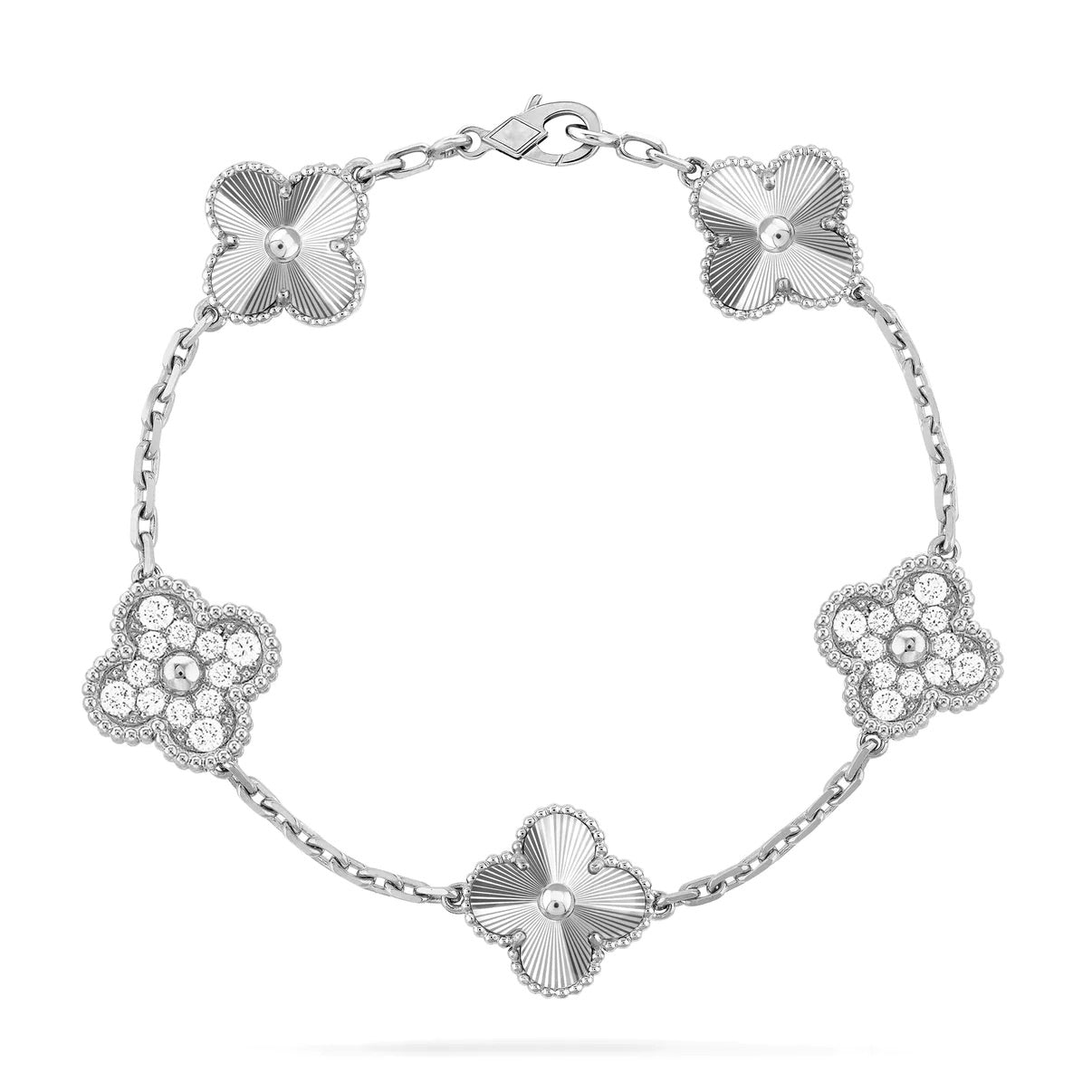 [Echo]CLOVER 5 MOTIF SILVER DIAMOND BRACELET