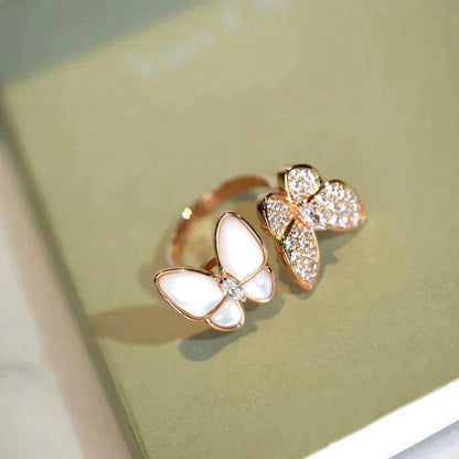 [Echo ]TWIN BUTTERFLY DIAMOND MOP RING