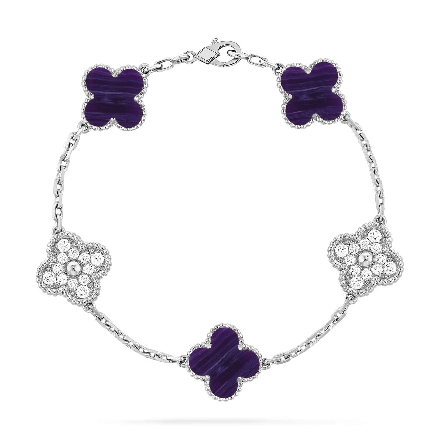 [ECHO ]CLOVER 5 MOTIF PURPLE STRIPES BRACELET COLLECTION