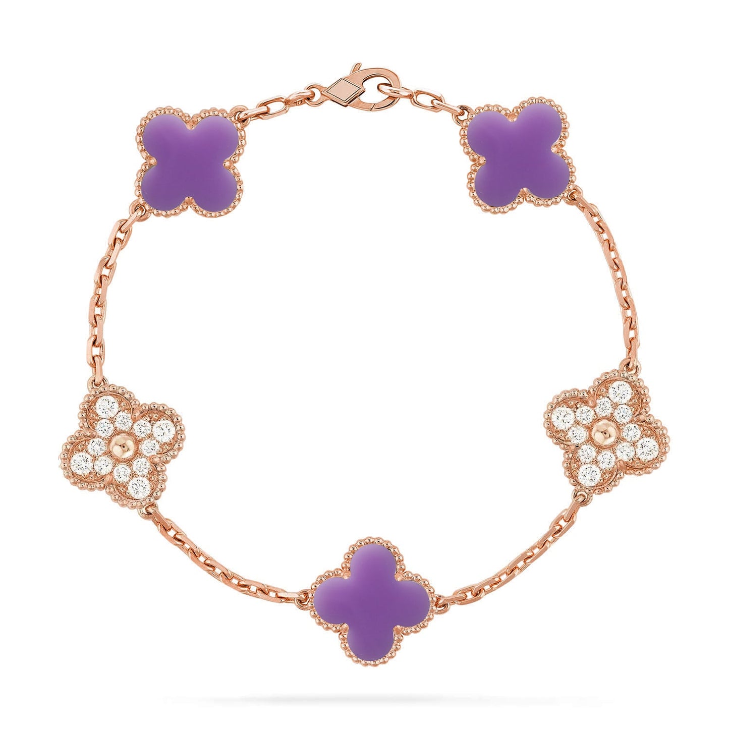 [ECHO ]CLOVER 5 MOTIF LIGHT PURPLE BRACELET COLLECTION