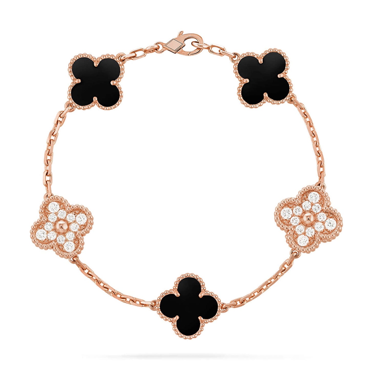 [ECHO ] CLOVER 5 MOTIF ONYXS BRACELET COLLECTION