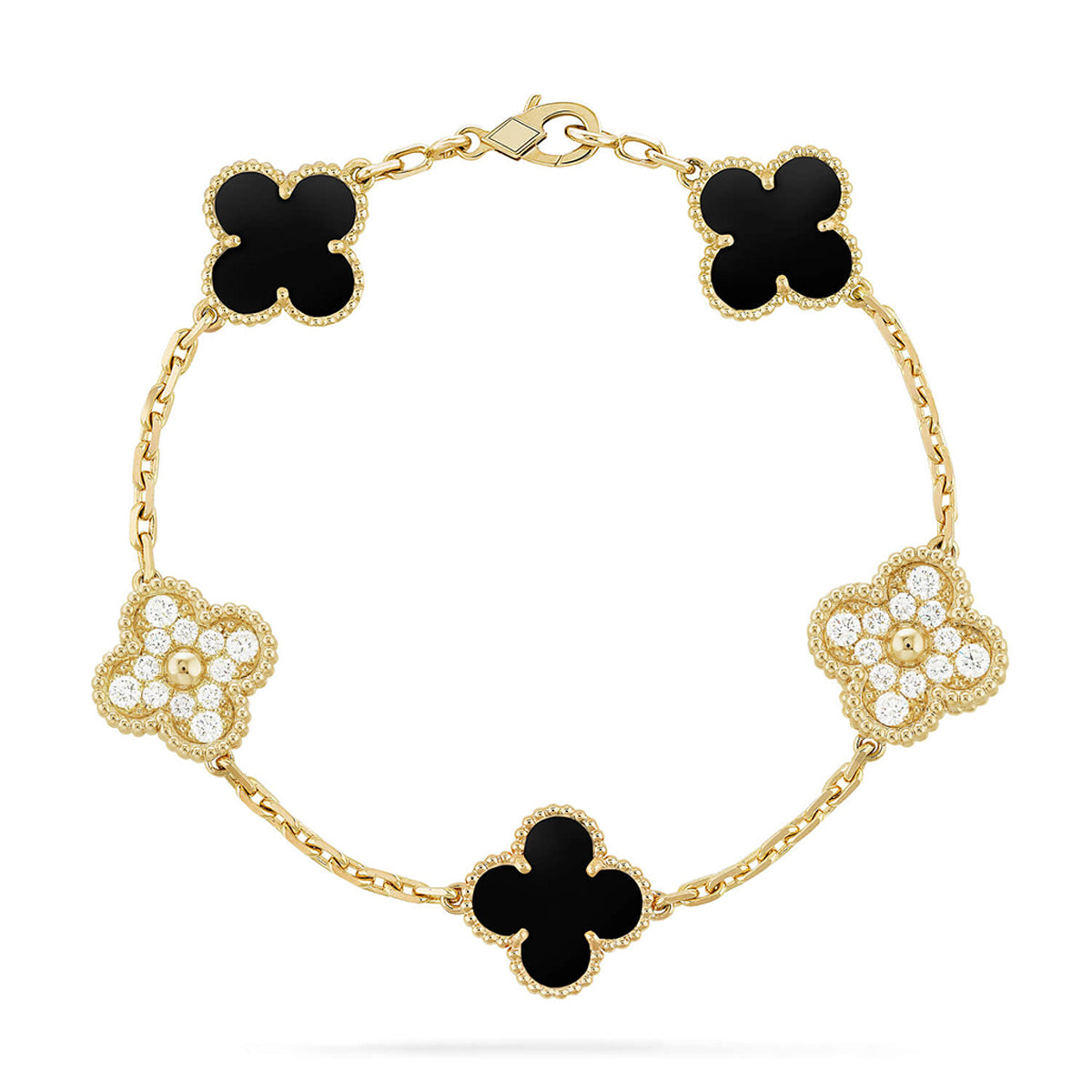 [ECHO ] CLOVER 5 MOTIF ONYXS BRACELET COLLECTION