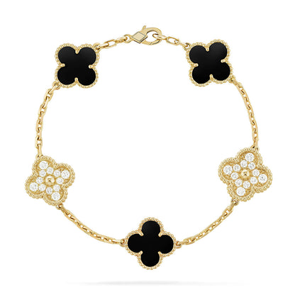 [ECHO ] CLOVER 5 MOTIF ONYXS BRACELET COLLECTION